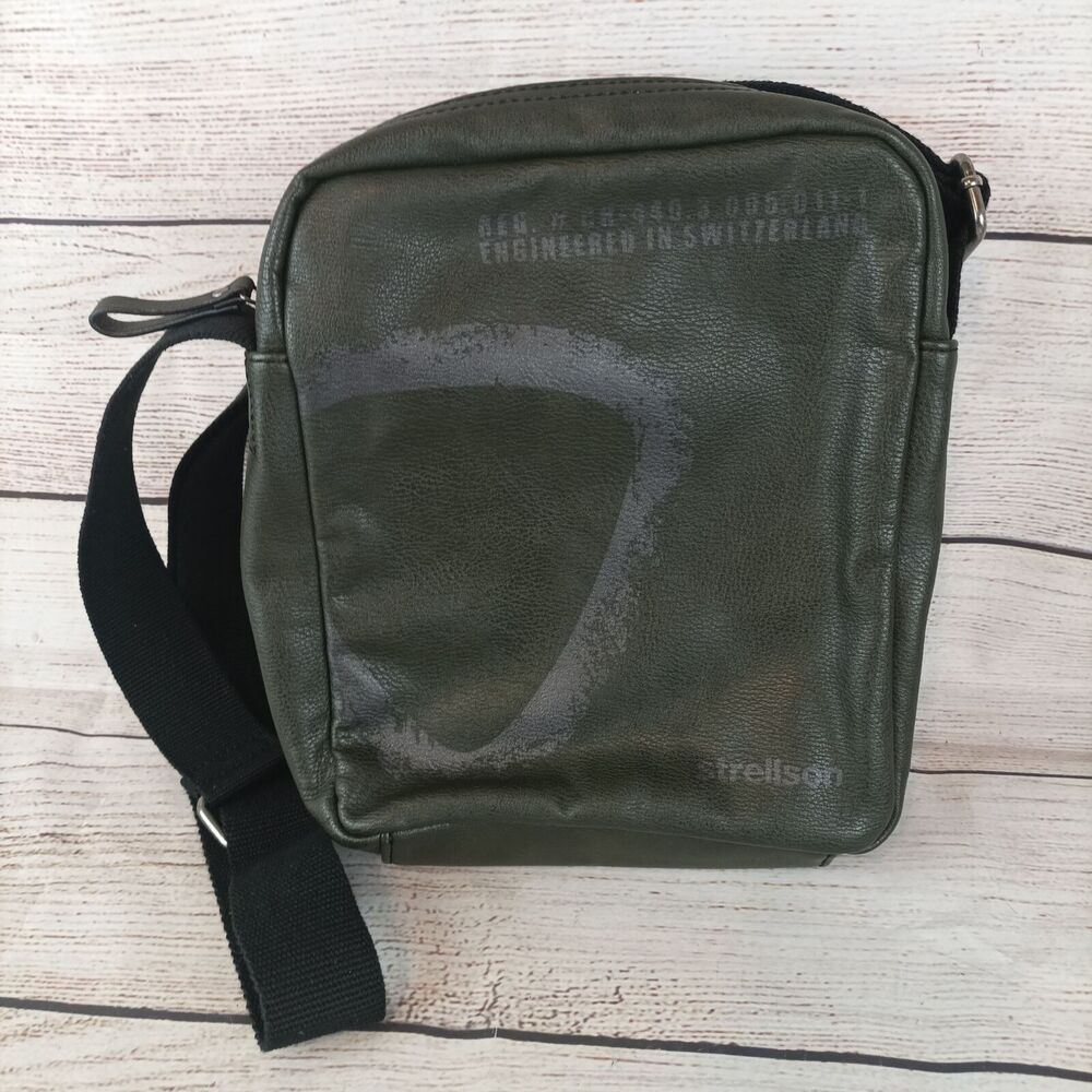 Strellson Crossbody Purse Black Gray Switzerland Leather